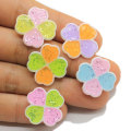 100Pcs 19MM Clover Flower Resin Cabochon For Hair Bow Center Glitter Flat Back Resin Cabochons DIY Jewelry Making Scrapbooking