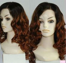 Brazilian Ombre Color Lace Wig Human Bulk Hair Guleless Lace Front/Full Lace Wig For Wig Making