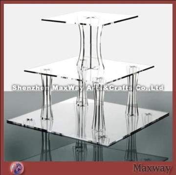 Ingenious 3-tier square transparent plexiglass cupcake holder