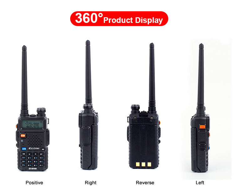 Ecome ET-UV100 Radio Radio 128 Channel Dual Dual Band ثنائية الاتجاه uhf VHF Ham Handheld FM Amateur Walkie Talkie