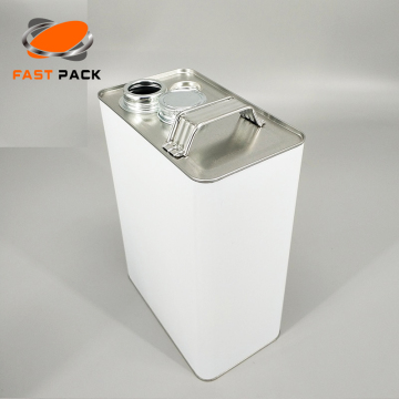 F-style tin container with metal handle/screw cap