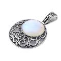 Opal 20MM Cabochon Alloy Gemstone Pendant