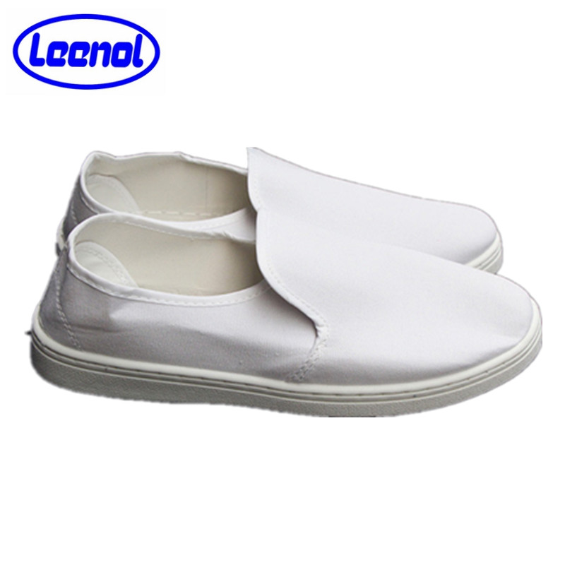 LN-1577104 ESD Canvas Shoes Antistatic White PVC Slipper Shoes