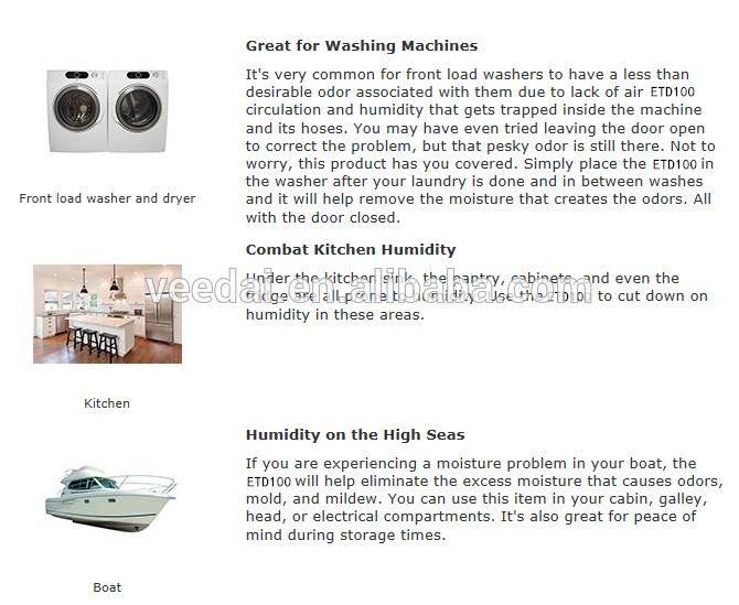 ETD300 Portable Recyclable Closet Mini Dry Air Dehumidifier