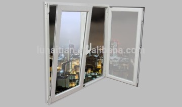 Customized soundproof window PVC tilt and turn window with good ventilation and fire insulation