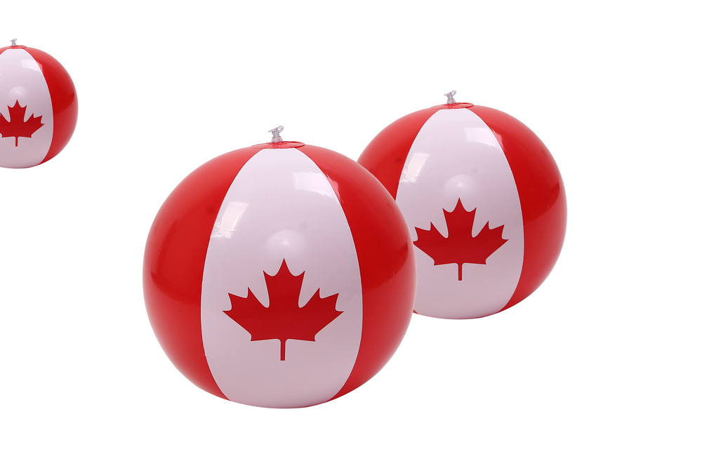 Bola de praia promocional Canadá Maple Leaf
