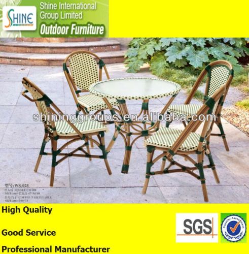 Outdoor furniture french bamboo bistro chair and table garden dining set