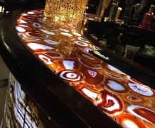 interior wall panel decoration translucent backlit red large agate slab