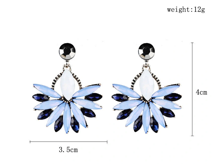 Fashionable Western Style Jewelry Luxury Exaggerated Personality Crystal Stud Earrings