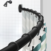 Adjustable Curved Shower Curtain Rod 48-72 Inch - Wholesale Rustproof Poles