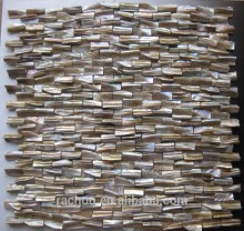 Natural mother of pearl shell mosaic tile mounted by mesh