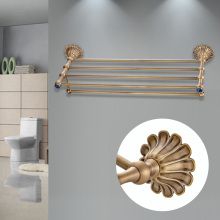 European brass nickle brush double towel racks