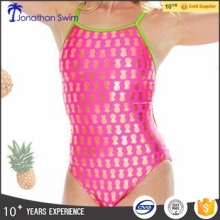 pineapple pink girls one piece swimwear