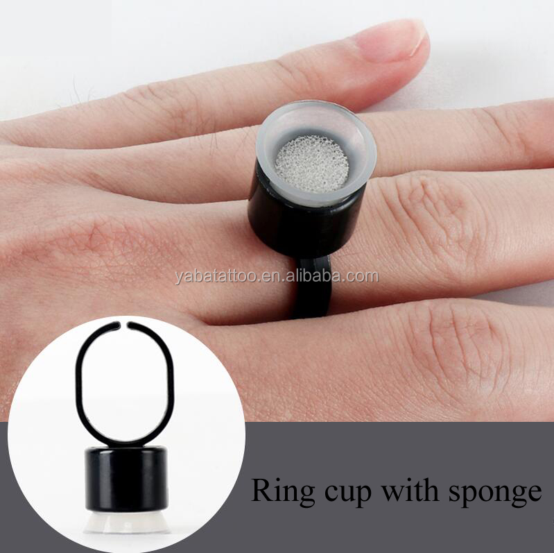 Tattoo Supply Ring Cups Tools Microblading Pigment Holder Permanent Makeup Disposable Tattoo Ink Cups With Sponge For Sale