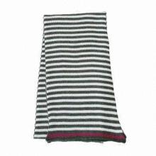 Ladies knitted scarf, stripes allover