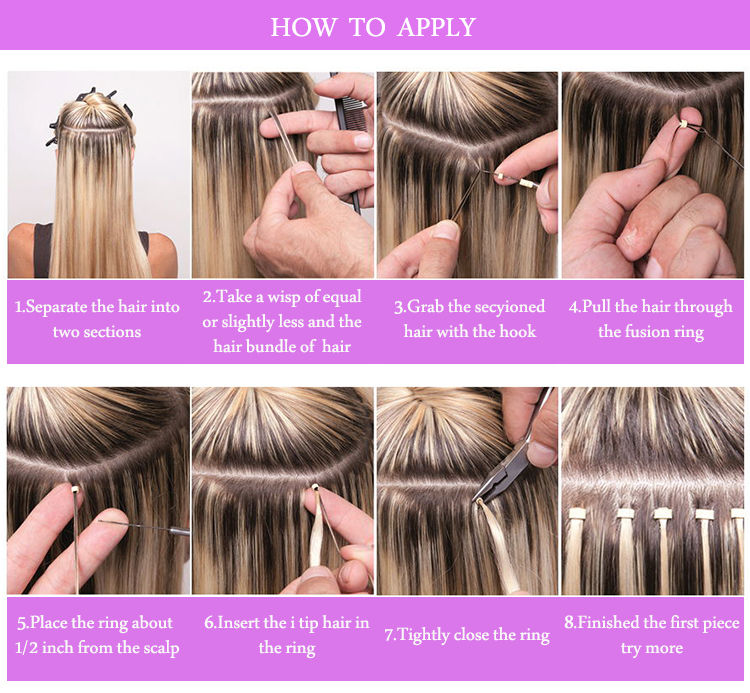 XCCOCO Hair Wholesale Remy Human I Tip Hair Extensions Double Drawn 100% Russian Human Itip Hair Extensions