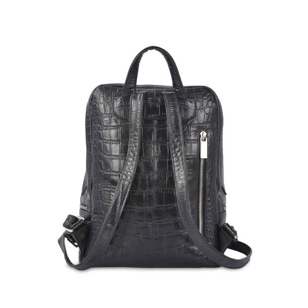 luxury designer leather backpack woman black