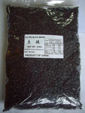 Large-capacity salted black beans are used in restaurants
