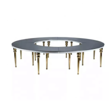 Luxury Stainless Steel Moon Table - Half Round Hotel Wedding Event Serpentine S Shape Golden Table
