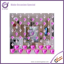 K4355 acrylic crystal bead curtain, heart shaped beaded curtain,indian beaded curtains