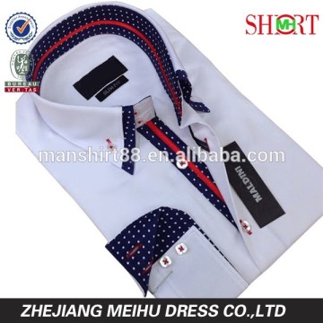 button up collar fake double collar fashion dress shirt for men