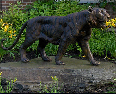 Garden Wild Life Size Bronze Tiger Statue