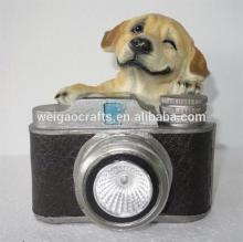 Garden solar light dog resin dog with solar promotion gift