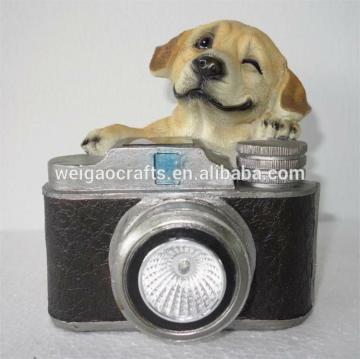 Garden solar light dog resin dog with solar promotion gift