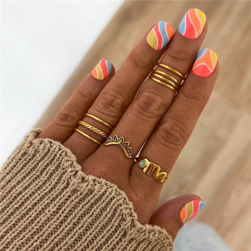 2023 Stylish 18K Gold Plated Zodiac Letter Rings with Birthstone and Adjustable Design for Women