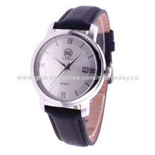 Fashion Watch with Leather Strap and Alloy Case