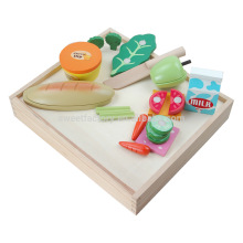 Wooden cutting fruit kitchen toys set