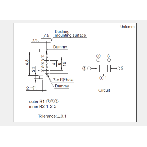 RK14K-serie Roterende potentiometer