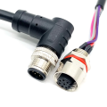 M12 Waterproof Connector Panel Mounting Aviation Cable