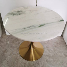 Ready to Ship Tulip Stainless Steel 304 Brush Gold Coffee Table with Marble Stone