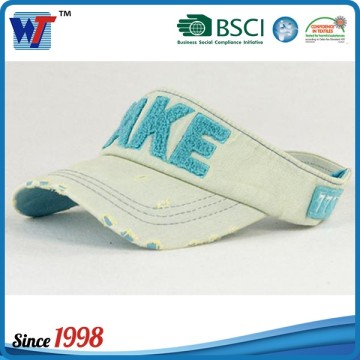 Cowboy washed cotton running visor caps custom visor hat