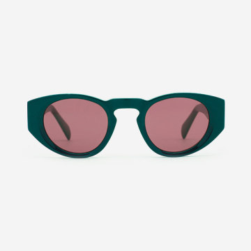 Oval-frame Acetate Unisex Sunglasses