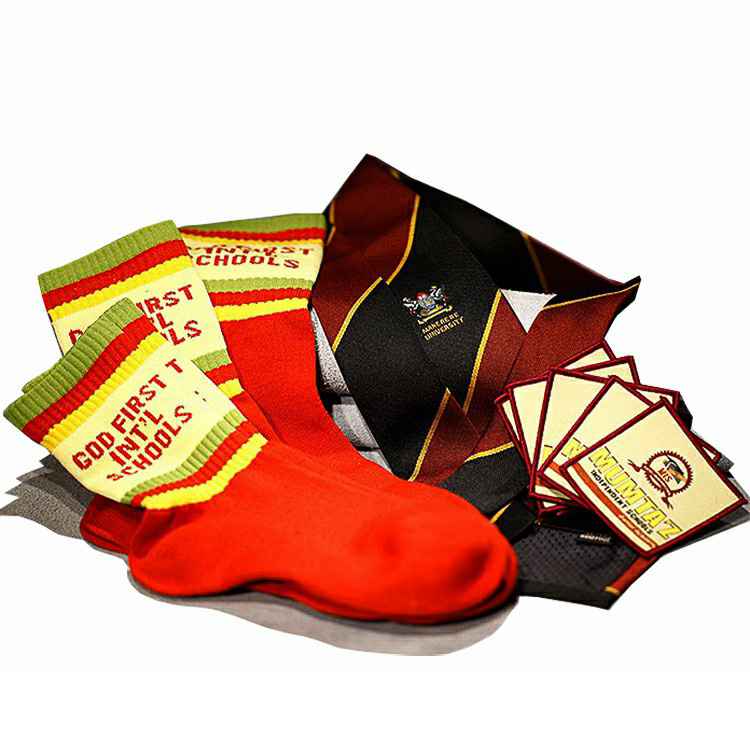 custom school uniform logo design woven badge school tie school sock