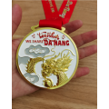 Medalhão de metal jateado de ouro brilhante Custom 2020