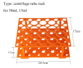 25 rack per tubi di microcentrifuga in plastica di pozzi