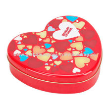 Heart-shaped Gift Tin Box, Measures 162 x 149 x 39mm
