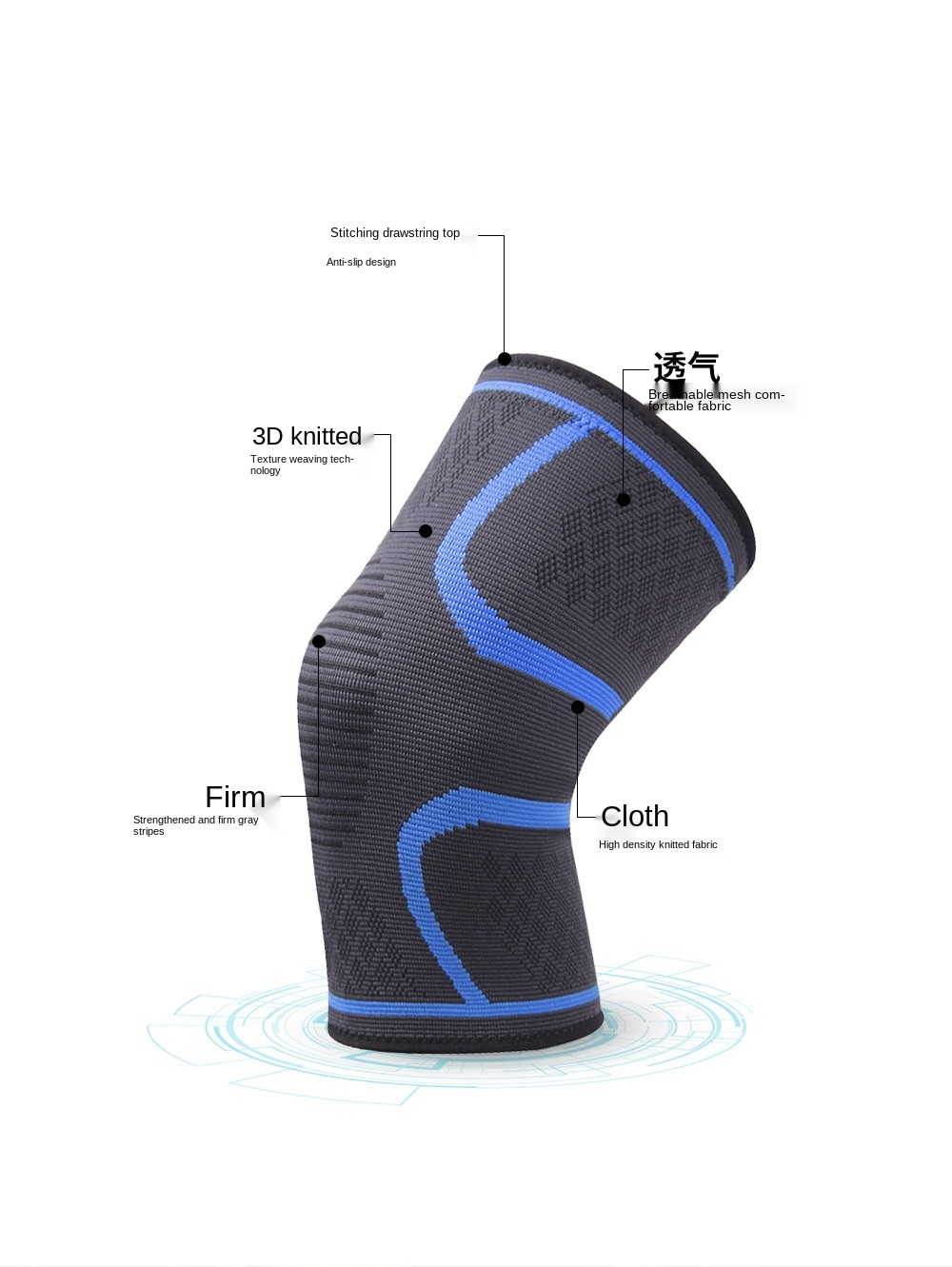 Knitted Nylon Sports Knee Pads Men and Women Autumn and Winter Badminton Running Fitness Knee Pads Outdoor Mountaineering Warm K