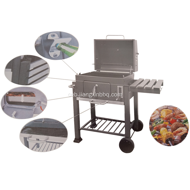 Charcoal BBQ Grill nga May Side Table