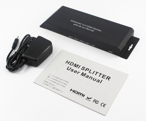 4K HDMI Splitter untuk beberapa monitor 1 x 4
