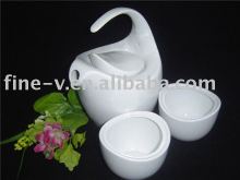 porcelain teapot and cup set