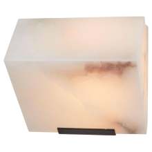Alabaster Wall Sconce: Simple Sloping Block Stone Wall Light