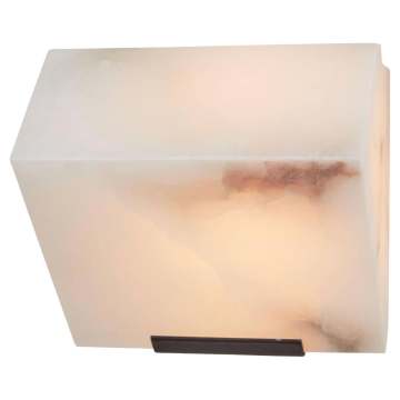 Alabaster Wall Sconce: Simple Sloping Block Stone Wall Light