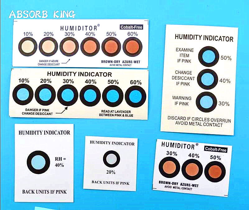 Moisture indicator stickers humidity monitor indicating Humidity Indicator Card