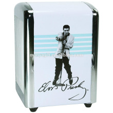 Retro Elvis Presley The King White And Blue Diner Style Metal Napkin Holder