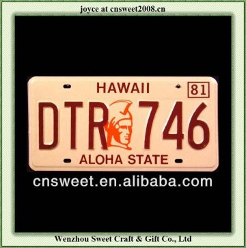 Hawaii decorative license plates with customized logo