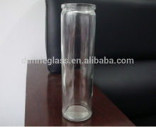 Recycled tall round glass candle jar/holder